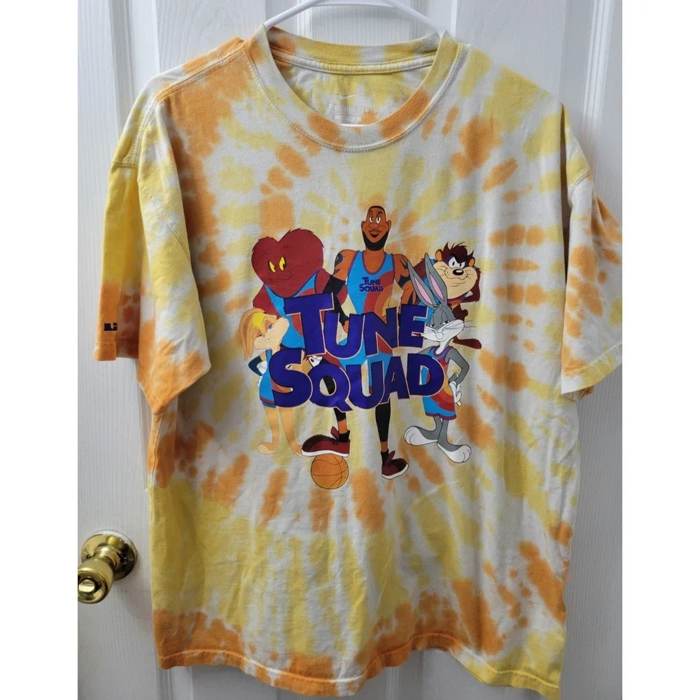 The Nike Tee Tune Squad Space Jam, Lebron James, Medium Orange Yellow Tie Dye